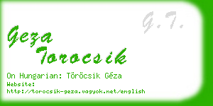 geza torocsik business card